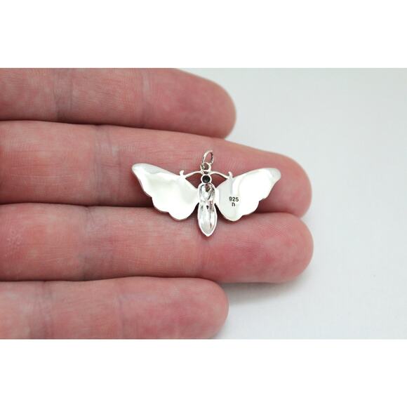 Sterling Silver Death Heads Moth Pendant, Silver Death Heads Moth Pendant - Picture 2 of 4